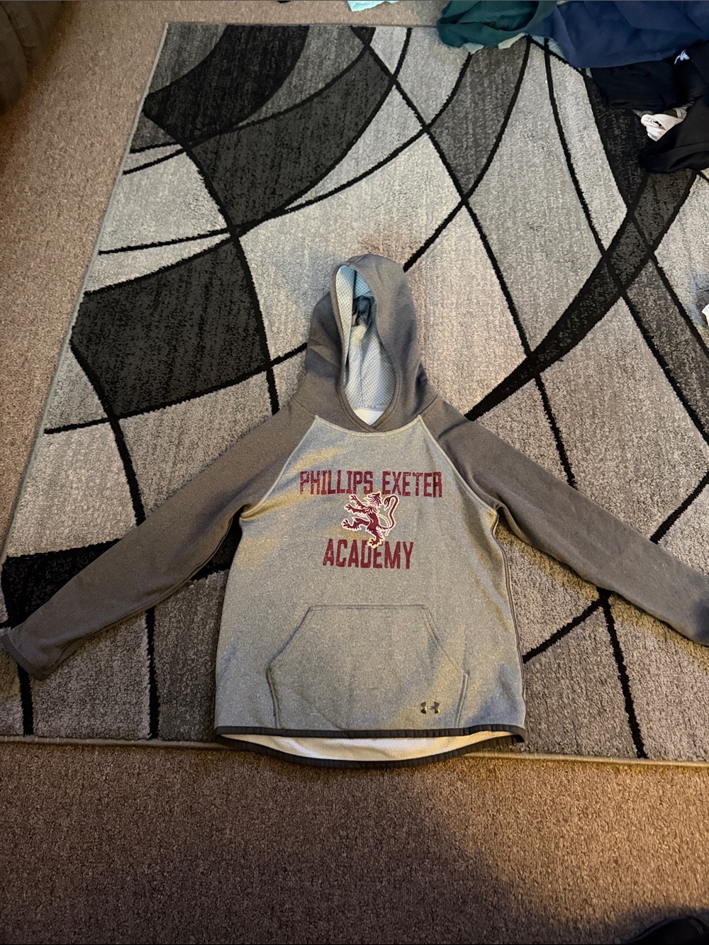 Under Armour Youth Gray & Charcoal Phillips Exeter Academy Hooded Sweatshirt